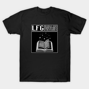 LFG Looking For Group Wizard Spell Book Spellcaster Dungeon Tabletop RPG TTRPG T-Shirt